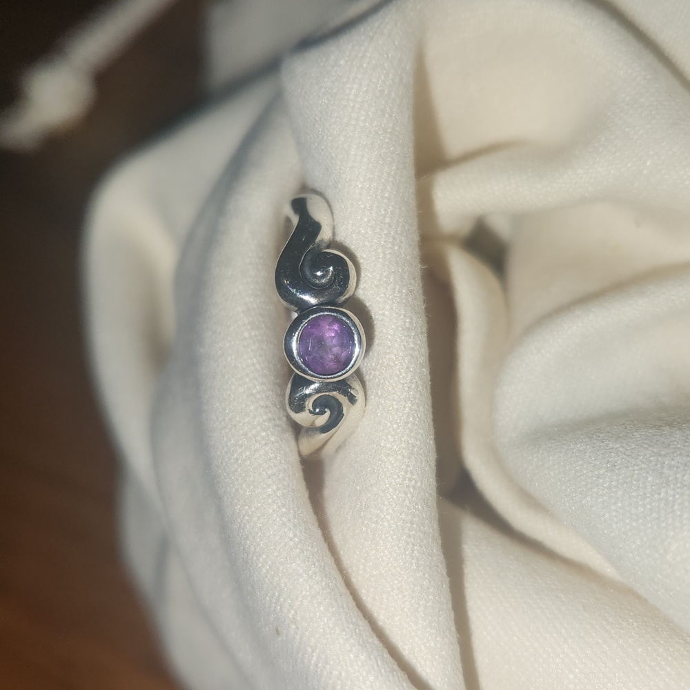 *RETIRED* James Avery amethyst scroll ring